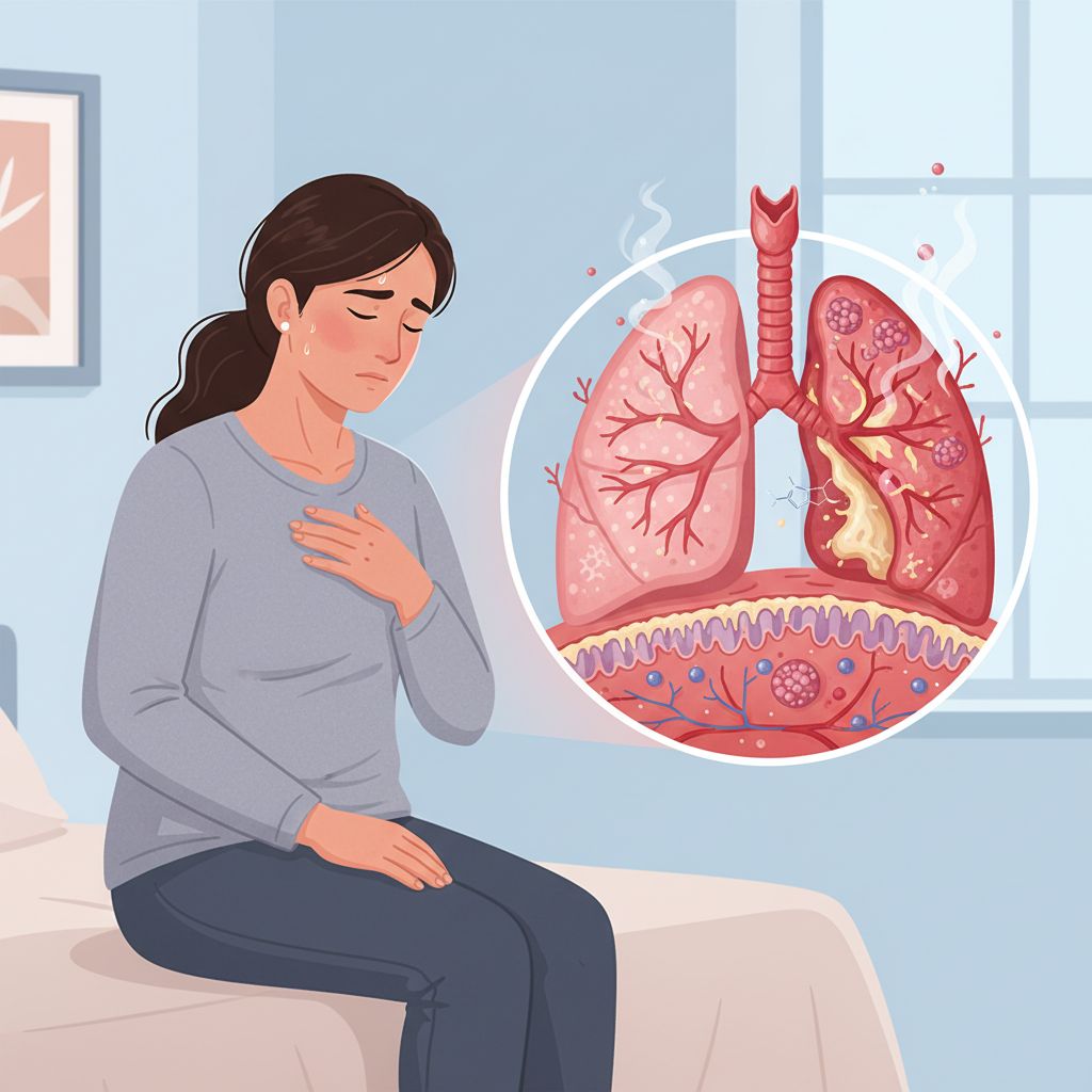 Bronquite ou pneumonite devida a inalação de substâncias químicas, gases, fumaças e vapores.