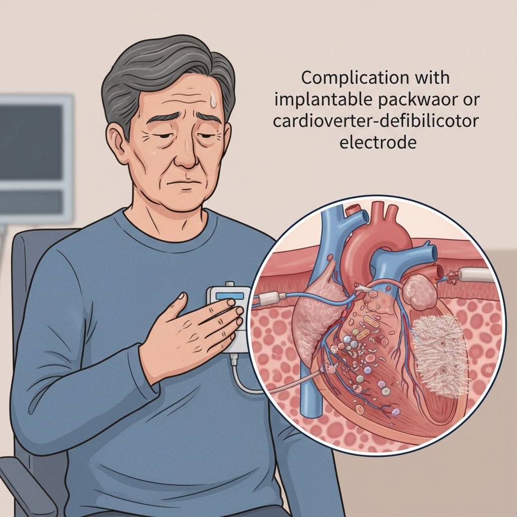 Complicação com eletrodo do marcapasso ou cardioversor desfibrilador implantável