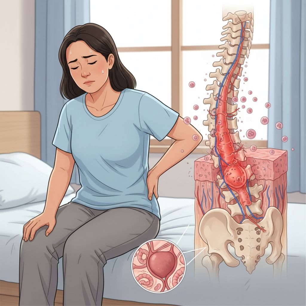 Concussão ou edema da medula espinhal lombar