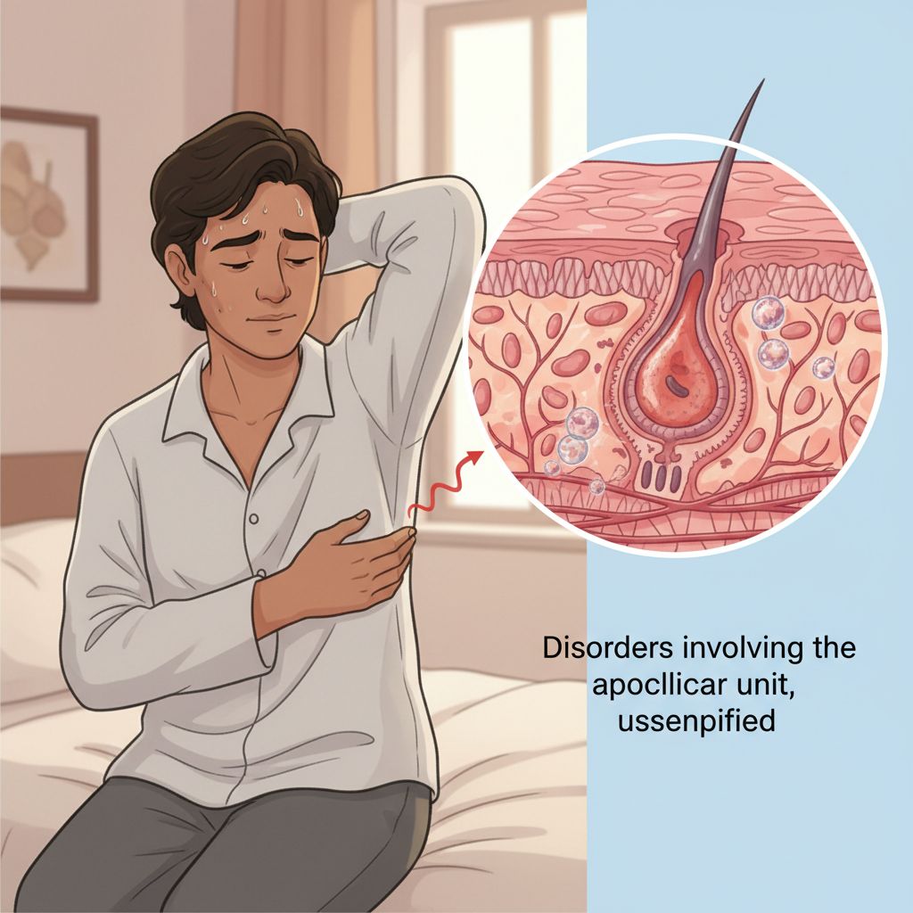 Distúrbios envolvendo a unidade folicular apócrina, não especificados