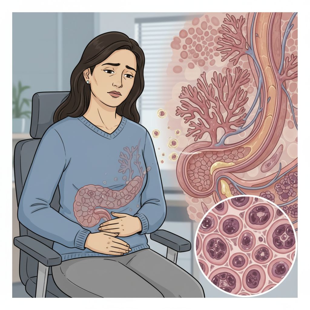 Neoplasia papilar, tipo pancreatobiliar, com neoplasia intraepitelial de alto grau